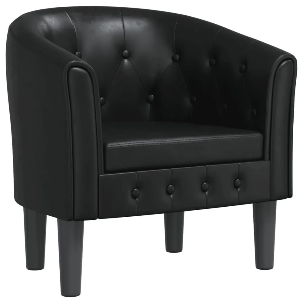 Poltrona em couro artificial preto