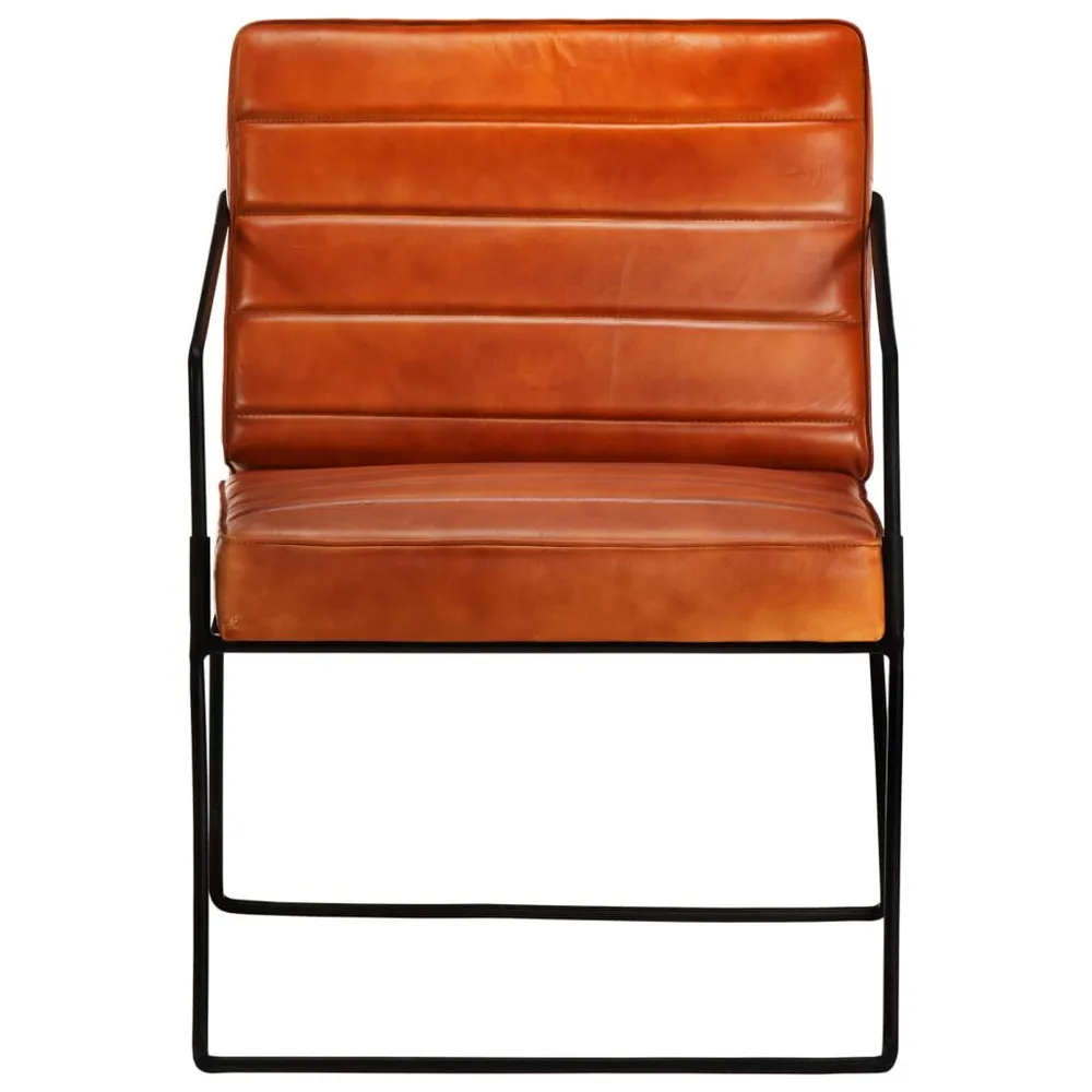 Poltrona de couro genuíno cor bronzeado