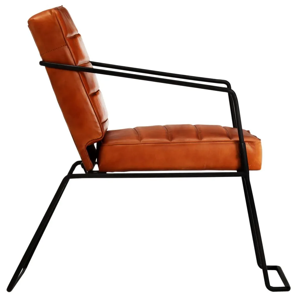 Poltrona de couro genuíno cor bronzeado