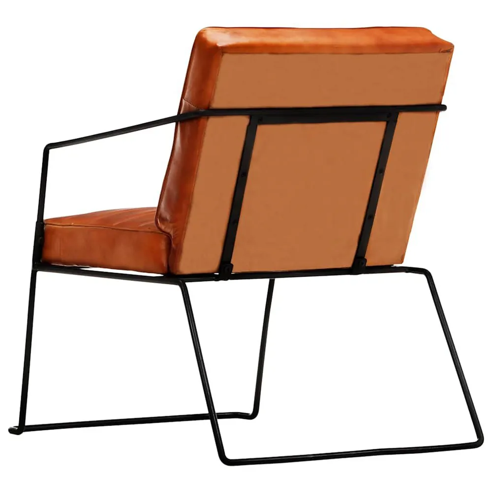 Poltrona de couro genuíno cor bronzeado