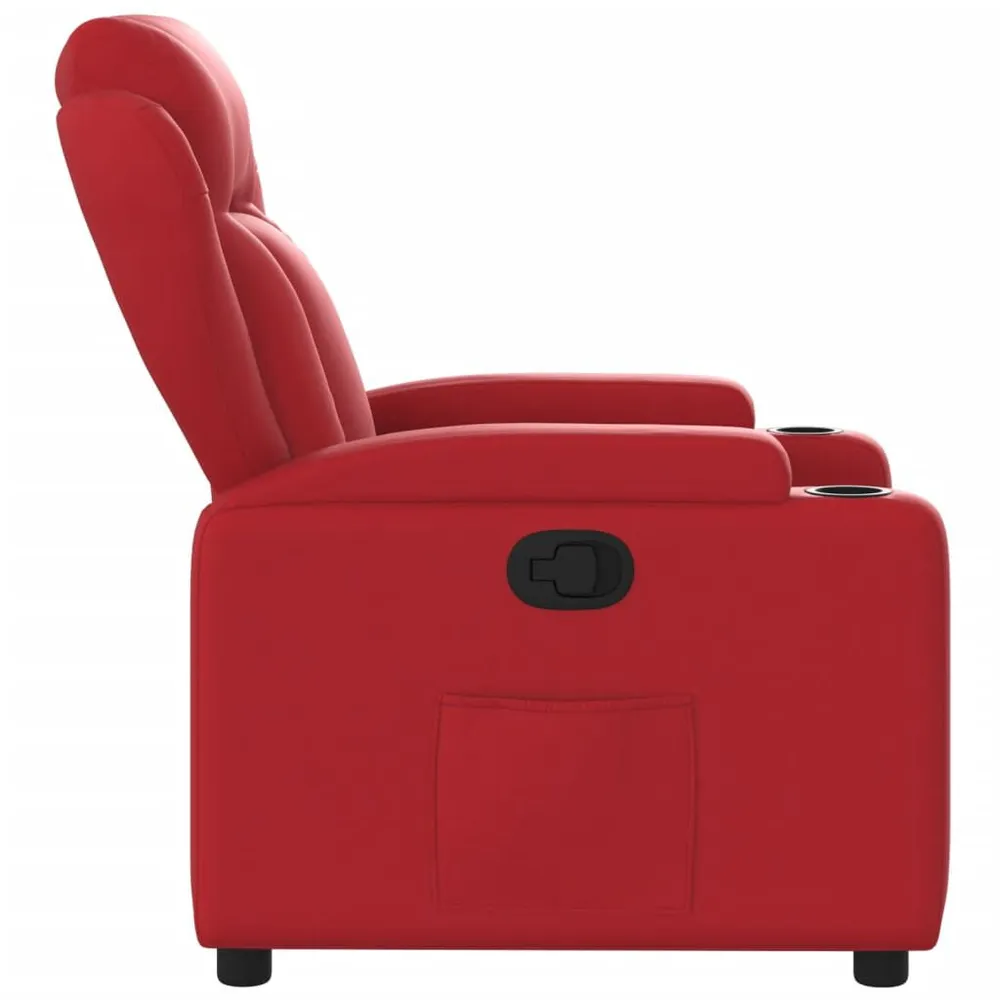 Poltrona reclinável couro artificial vermelho