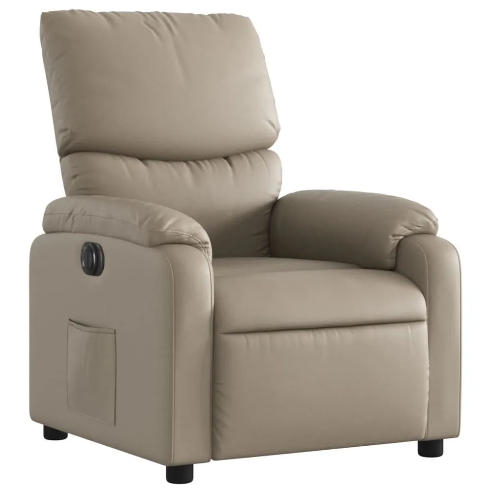 Poltrona reclinável elétrica couro artificial cor cappuccino