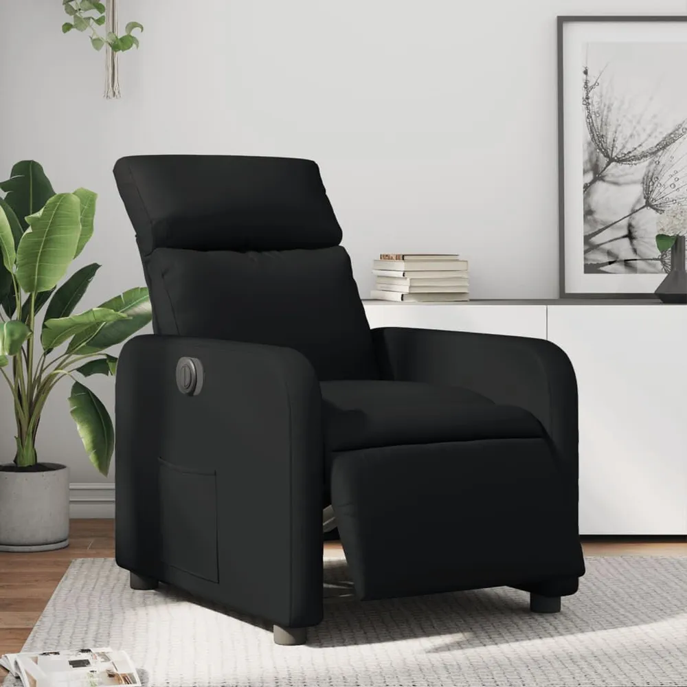Poltrona reclinável elétrica couro artificial preto