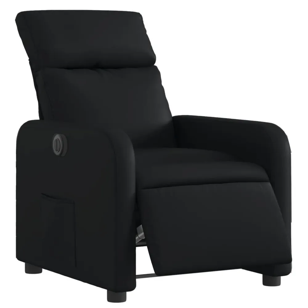 Poltrona reclinável elétrica couro artificial preto