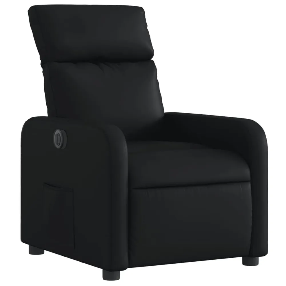 Poltrona reclinável elétrica couro artificial preto