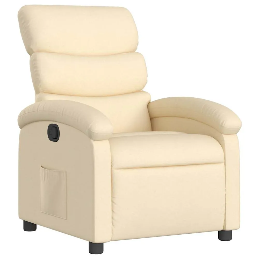 Poltrona reclinável tecido cor creme
