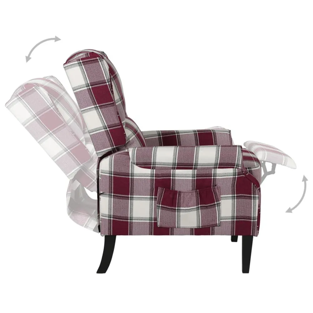 Poltrona reclinável tecido vermelho
