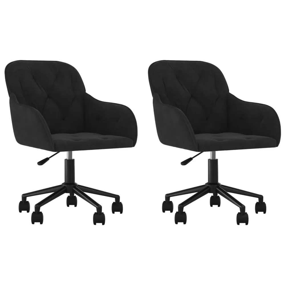 Armário para Louças Cadeiras de jantar giratórias 2 pcs veludo preto