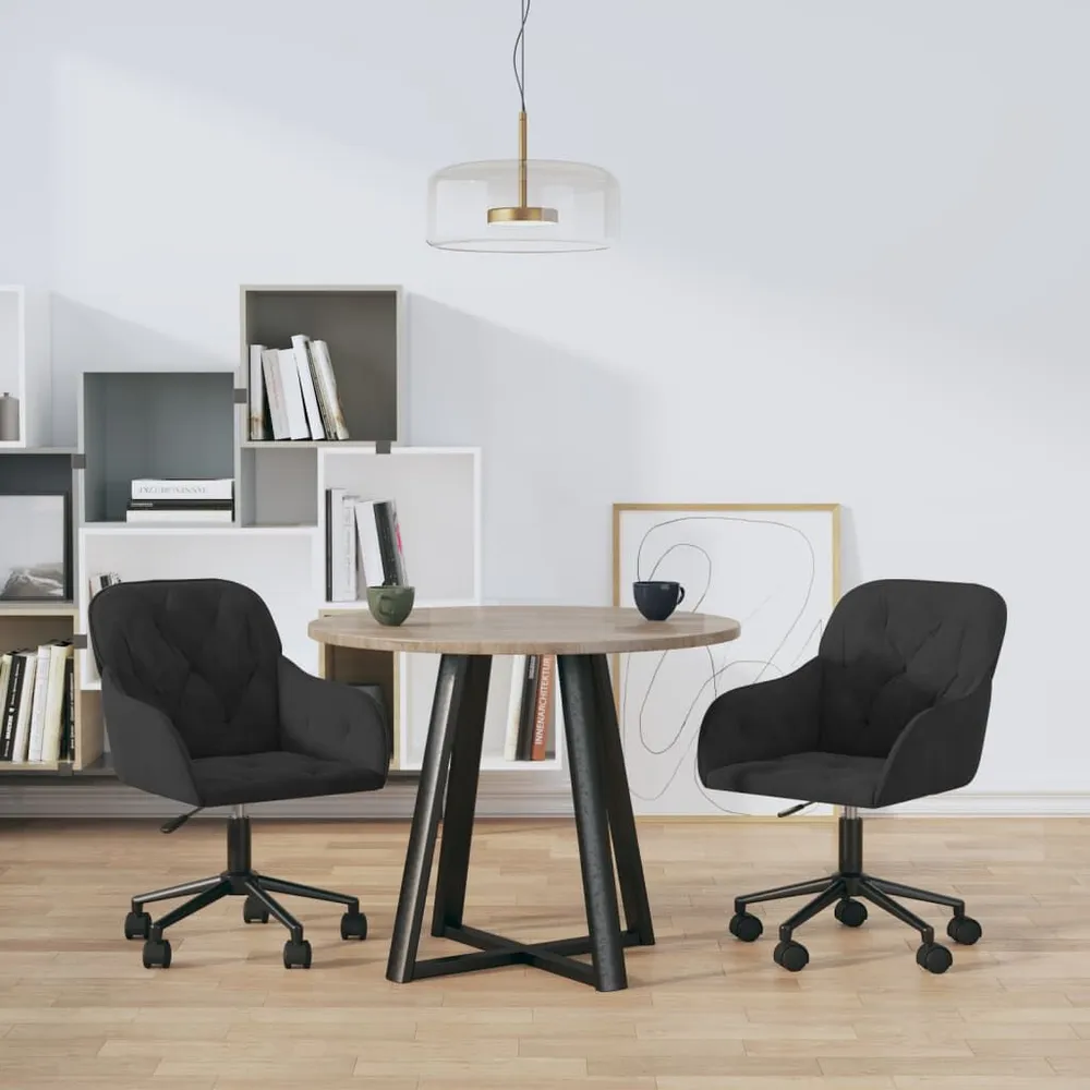 Armário para Louças Cadeiras de jantar giratórias 2 pcs veludo preto