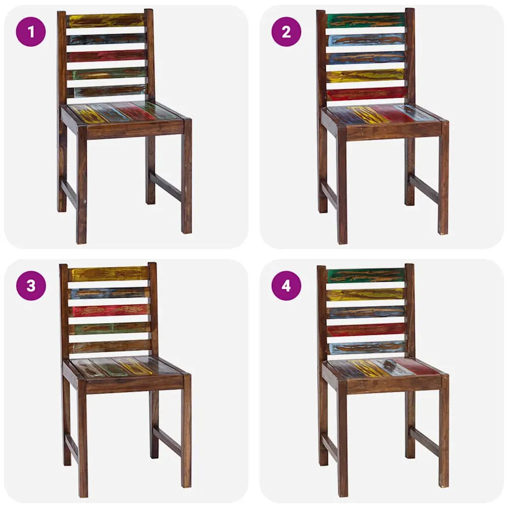 Banqueta com Encosto Cadeiras de jantar 2 pcs madeira recuperada maciç
