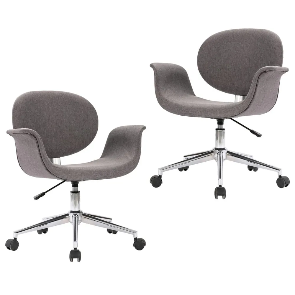Cadeira Empilhável Cadeiras de jantar giratórias 2 pcs tecido cinzento
