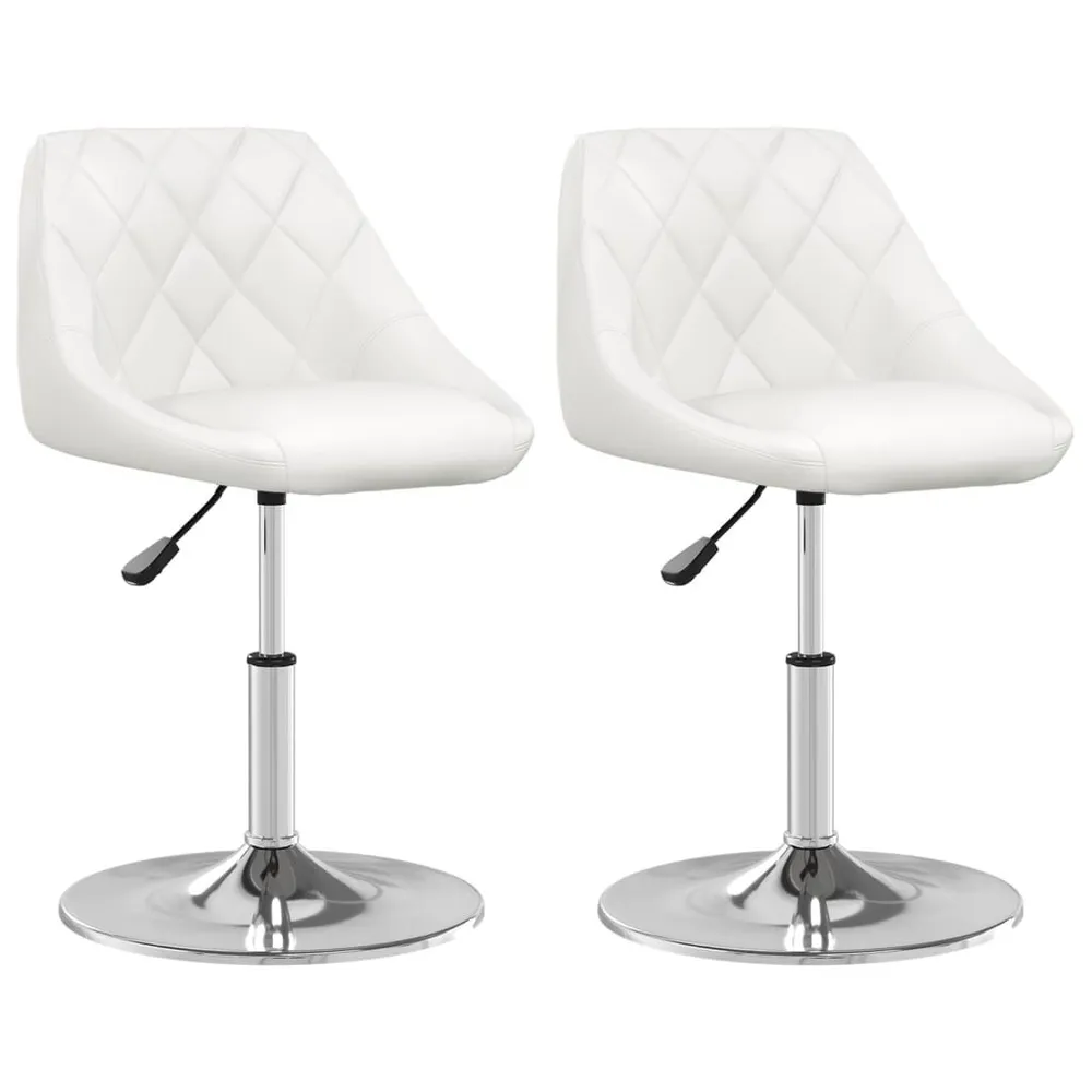Cadeira Empilhável Cadeiras de jantar 2 pcs couro artificial branco