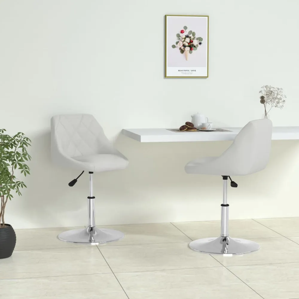 Cadeira Empilhável Cadeiras de jantar 2 pcs couro artificial branco