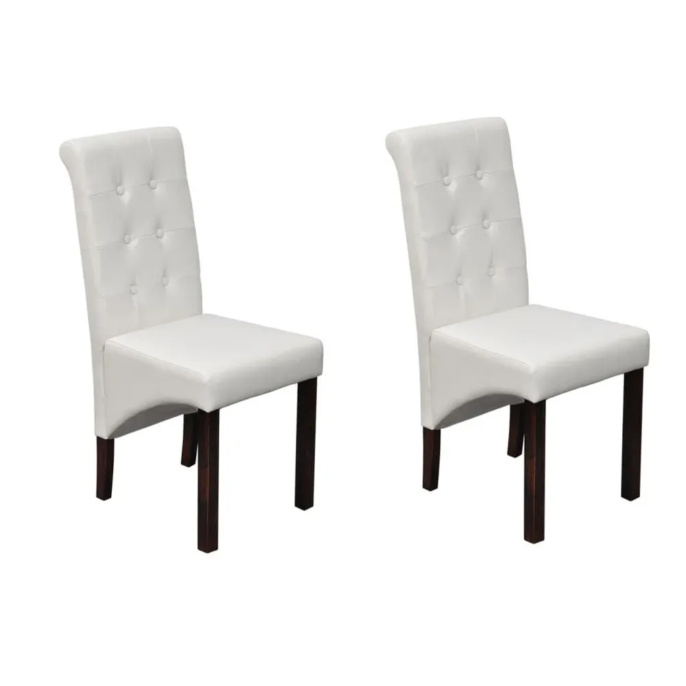 Cadeira de Jantar Cadeiras de jantar 2 pcs couro artificial branco