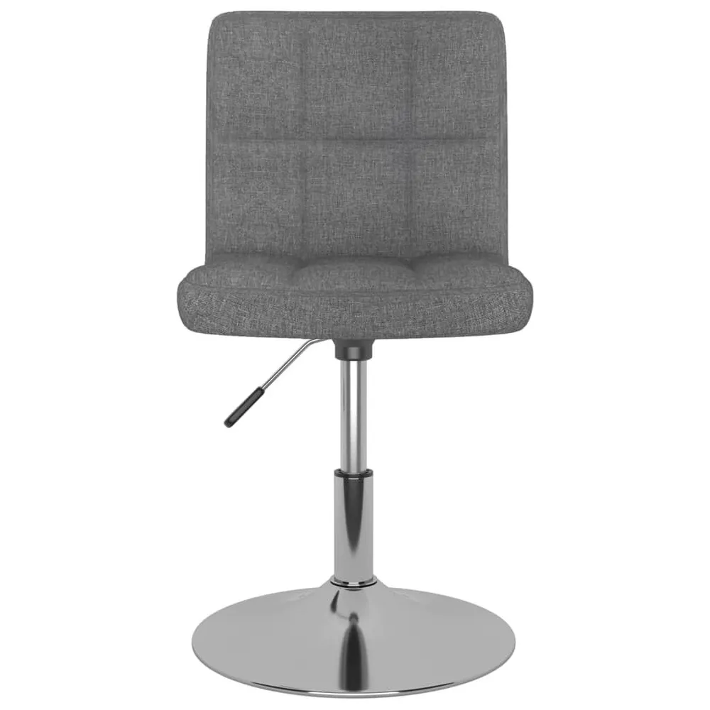 Cadeiras de jantar giratórias 2 pcs tecido cinzento-claro com Vidro de Seguranç