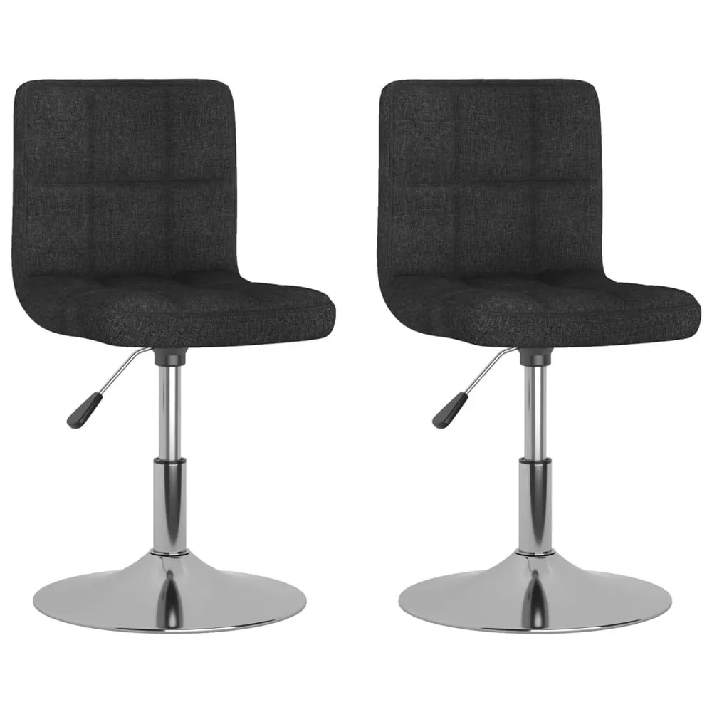 Cadeiras de jantar giratórias 2 pcs tecido preto com Folha Central