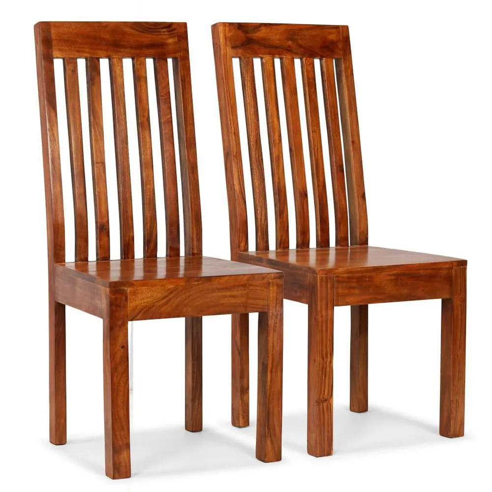 Cadeiras jantar modernas 2 pcs madeira maciç + acabamento mel Acabamento Encerado