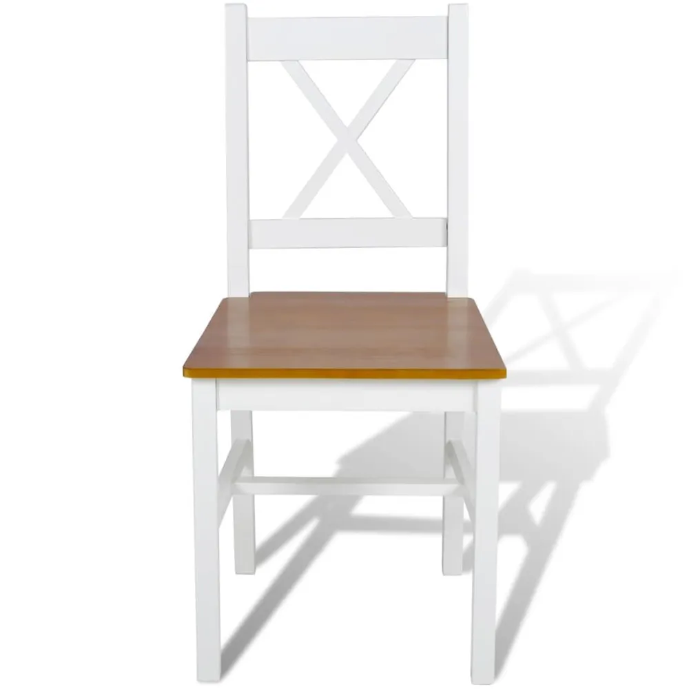 Cadeiras de jantar 2 pcs madeira de pinho branco em MDF Lacado
