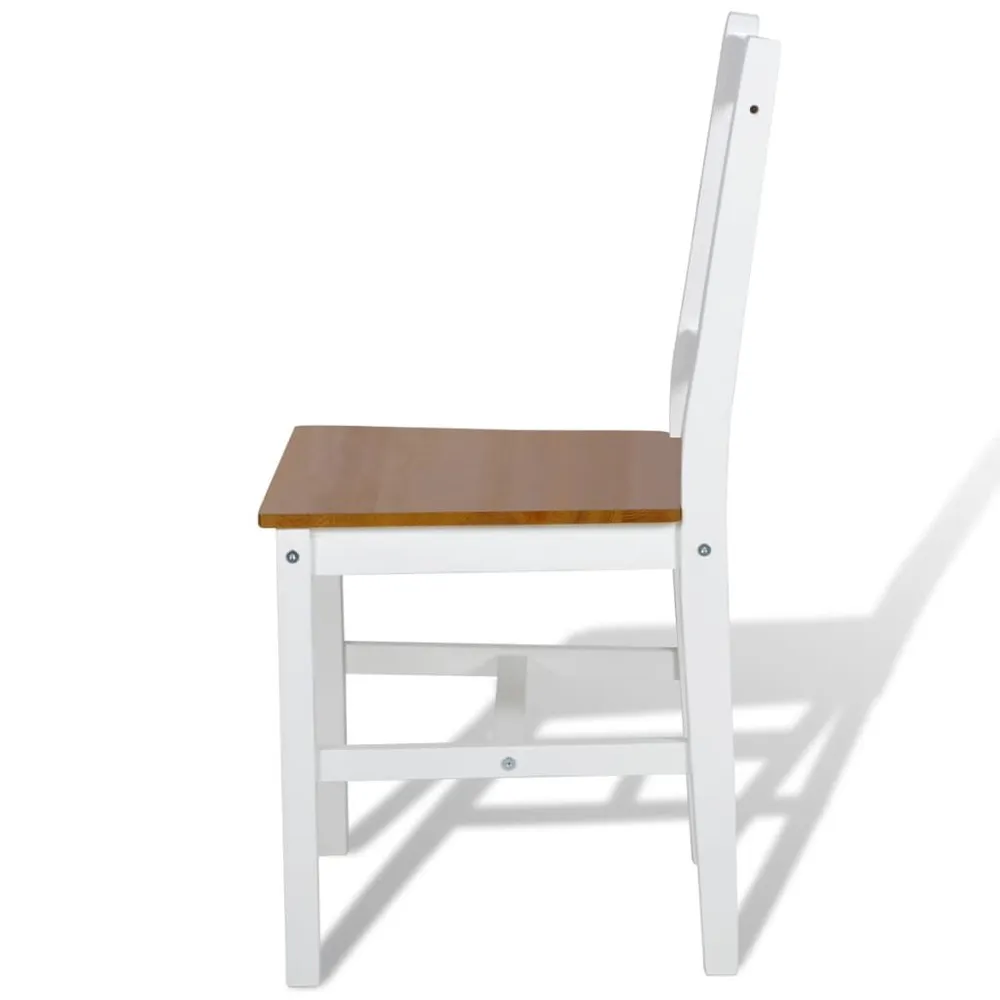 Cadeiras de jantar 2 pcs madeira de pinho branco em MDF Lacado