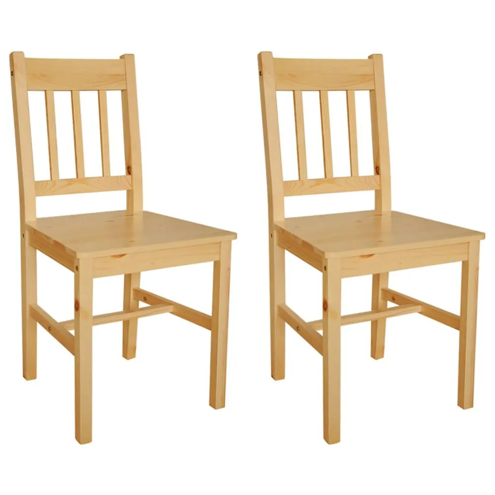 Cadeiras de jantar 2 pcs madeira de pinho com Estofado Removível