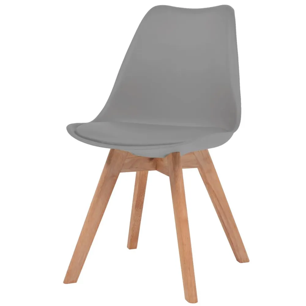 Cadeiras de jantar 6 pcs plástico cinzento com Vidro de Seguranç