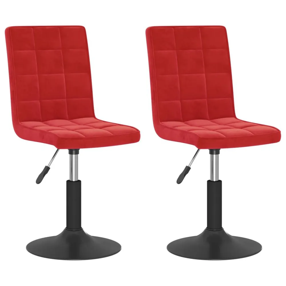 Design Ergonômico Cadeiras de jantar giratórias 2 pcs veludo vermelho tinto