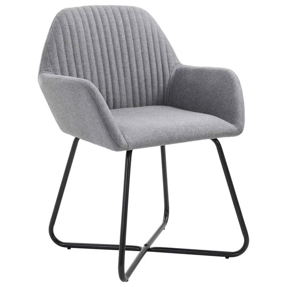 Design Ergonômico Cadeiras de jantar 2 pcs tecido cinzento-claro