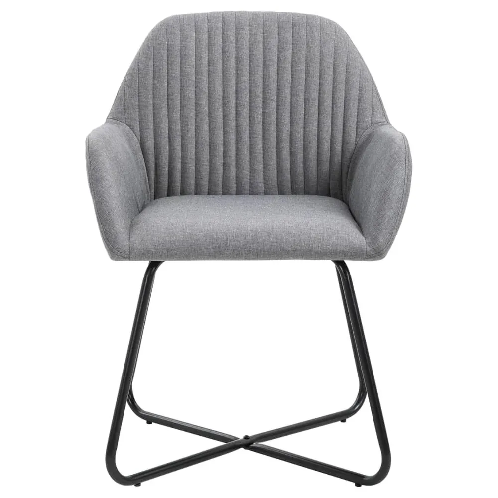 Design Ergonômico Cadeiras de jantar 2 pcs tecido cinzento-claro