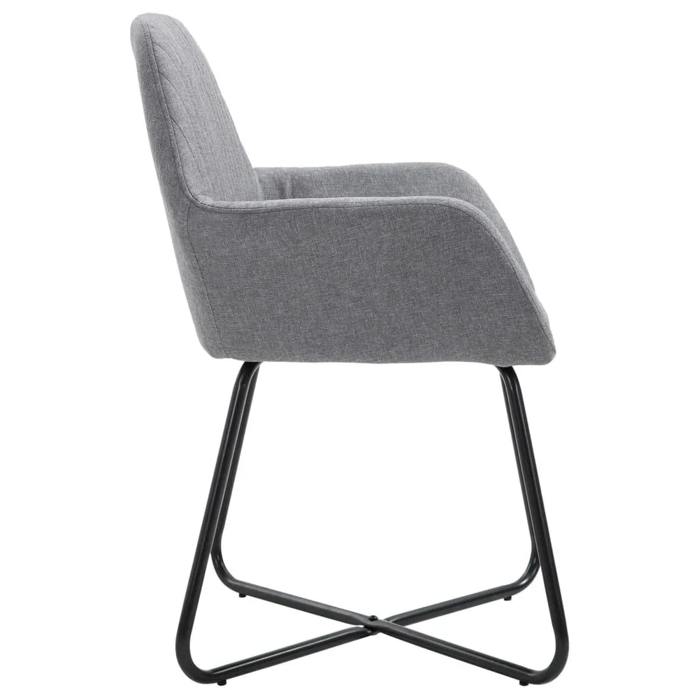 Design Ergonômico Cadeiras de jantar 2 pcs tecido cinzento-claro
