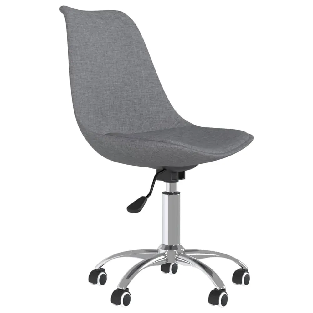 Mesa Extensível Cadeiras de jantar giratórias 2 pcs tecido cinzento-claro