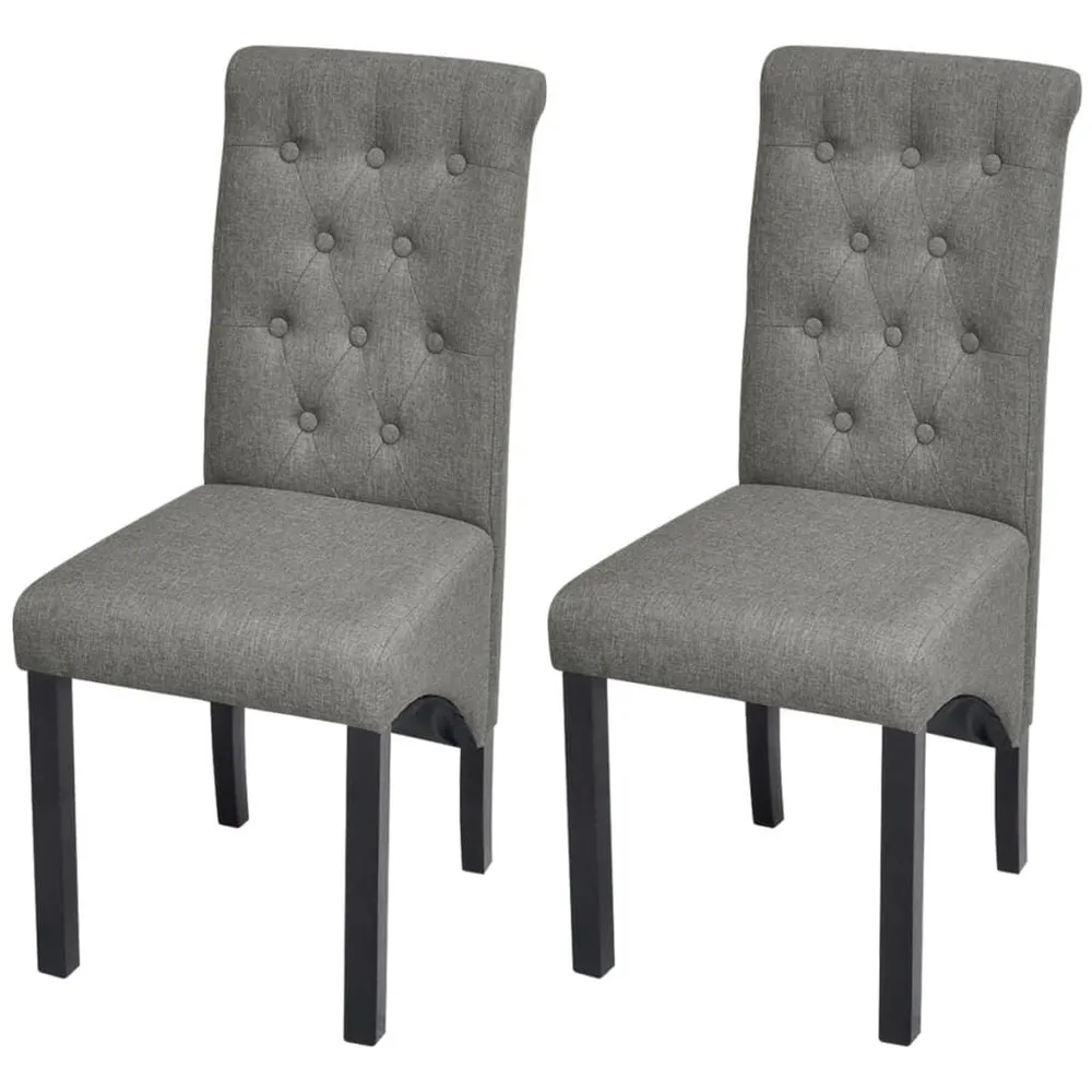 Mesa Redonda Cadeiras de jantar 2 pcs tecido cinzento-claro