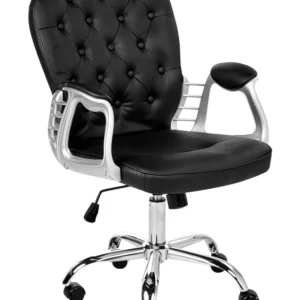 Office Chair Faux Leather Negro PRINCESS