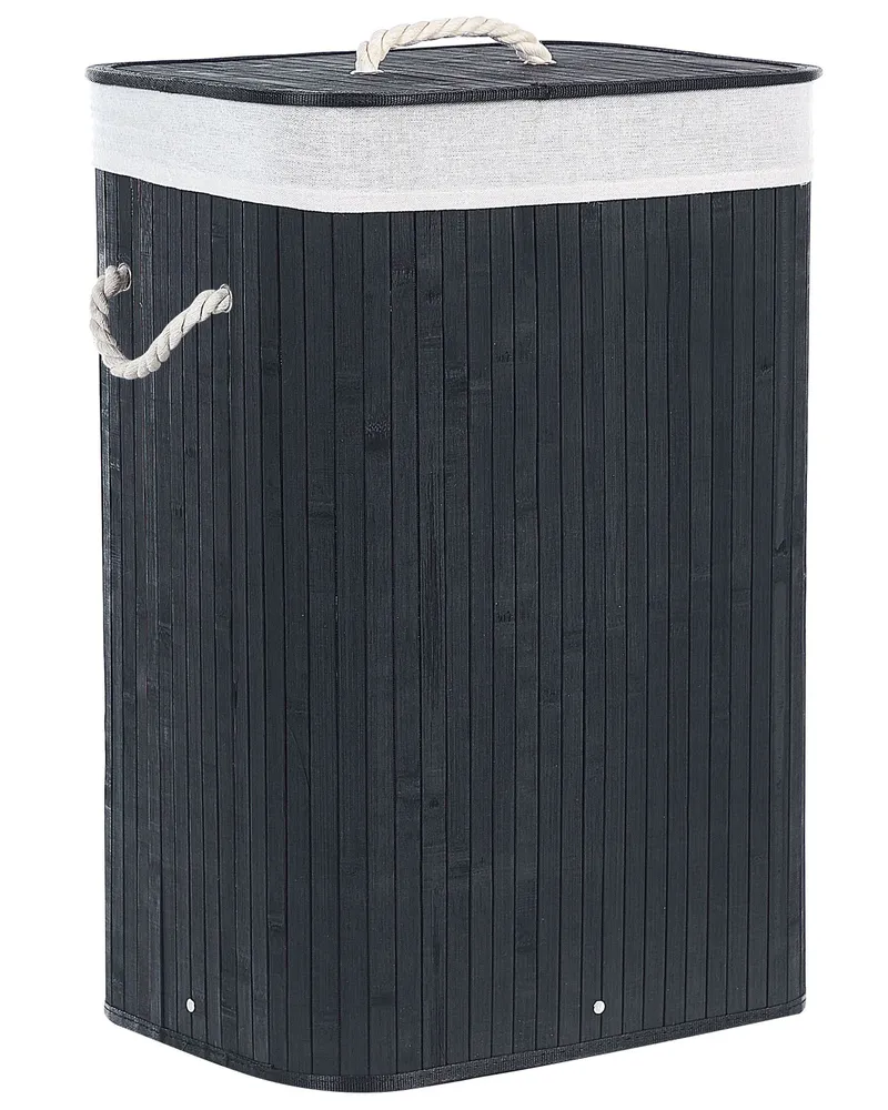 Bamboo Basket Lid Preto KOMARI