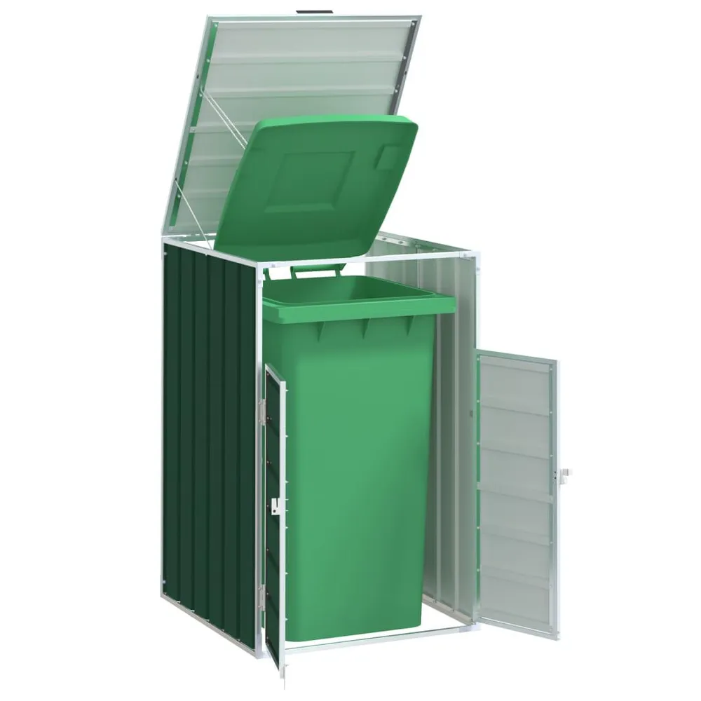 Abrigo para caixote do lixo 72x81x115 cm ço verde Design Slim