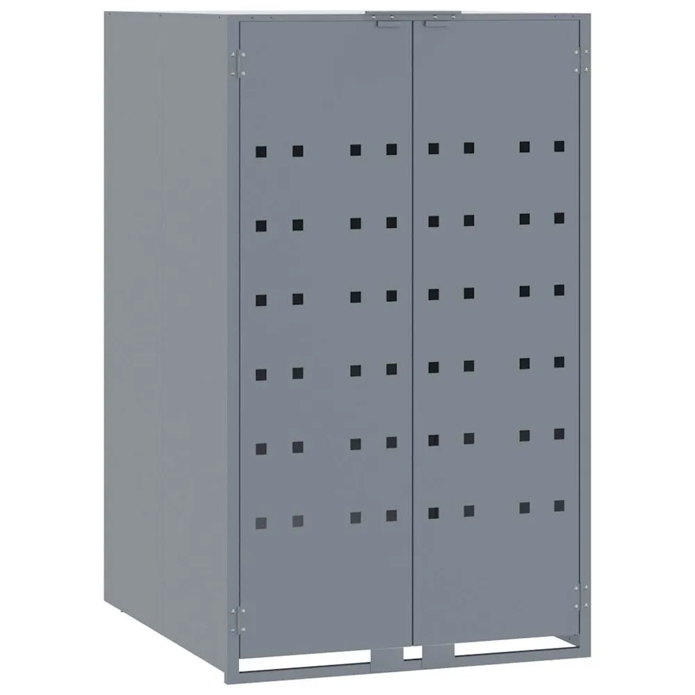 Abrigo para 3 caixotes do lixo 207x79x117 cm ço cinzento Empilhável