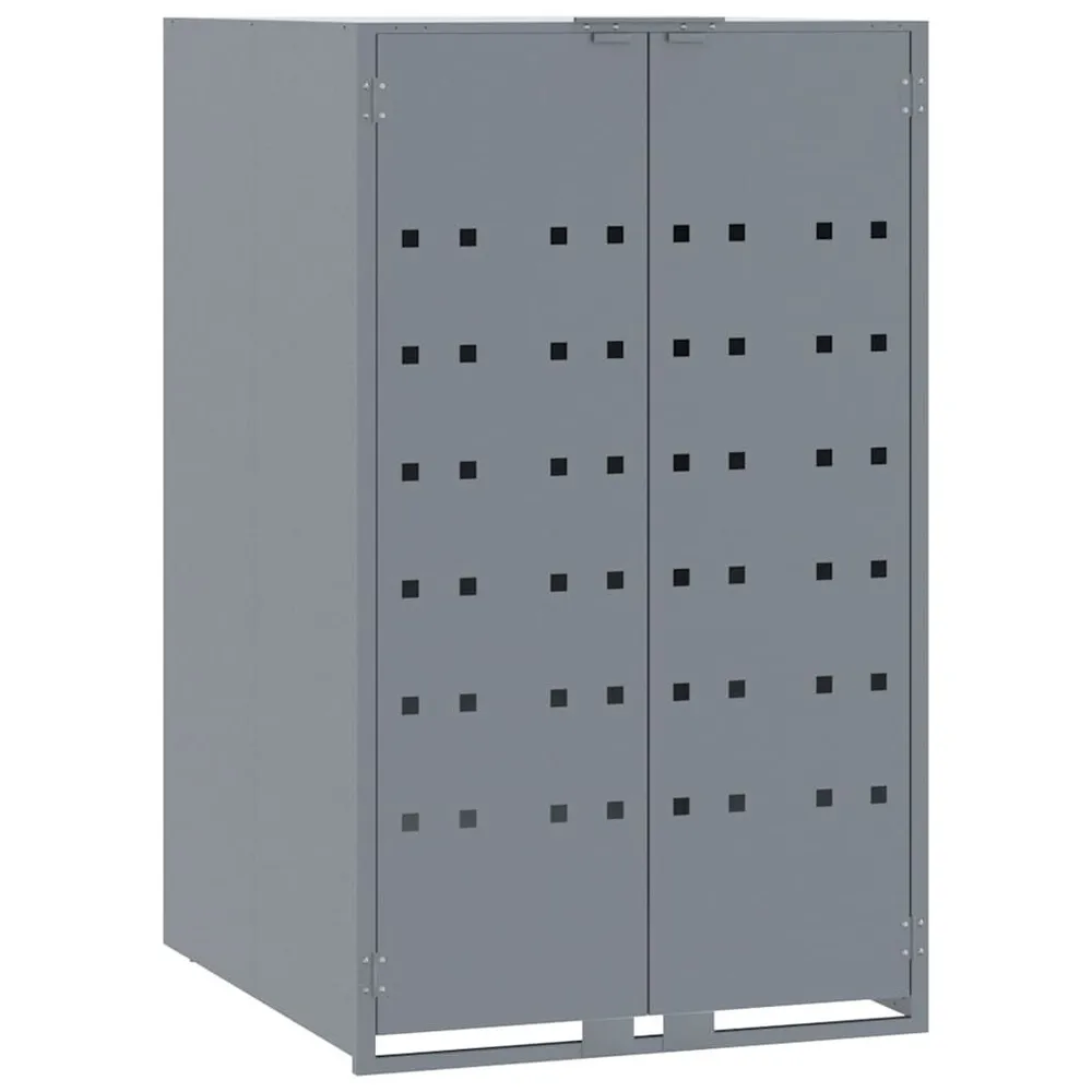 Lixeira Automática Abrigo para 6 caixotes do lixo 414x79x117 cm ço cinzento