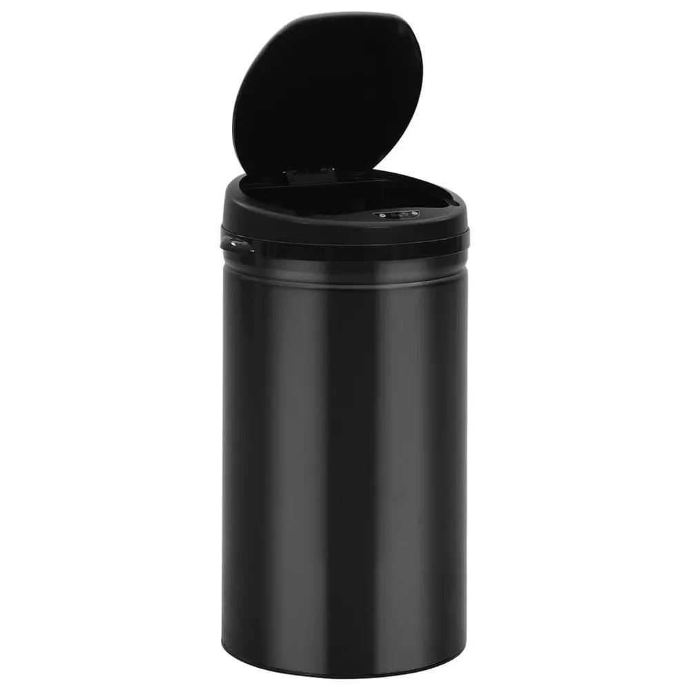 Caixote do lixo com sensor automático 50 L ço carbono preto Fácil Limpeza