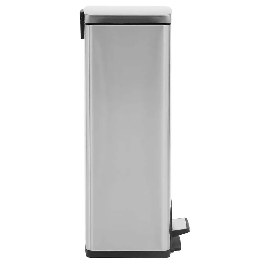 Caixote lixo pedal anti-impressão digit. 30L ço inox. prateado para Cozinha e Lavanderia