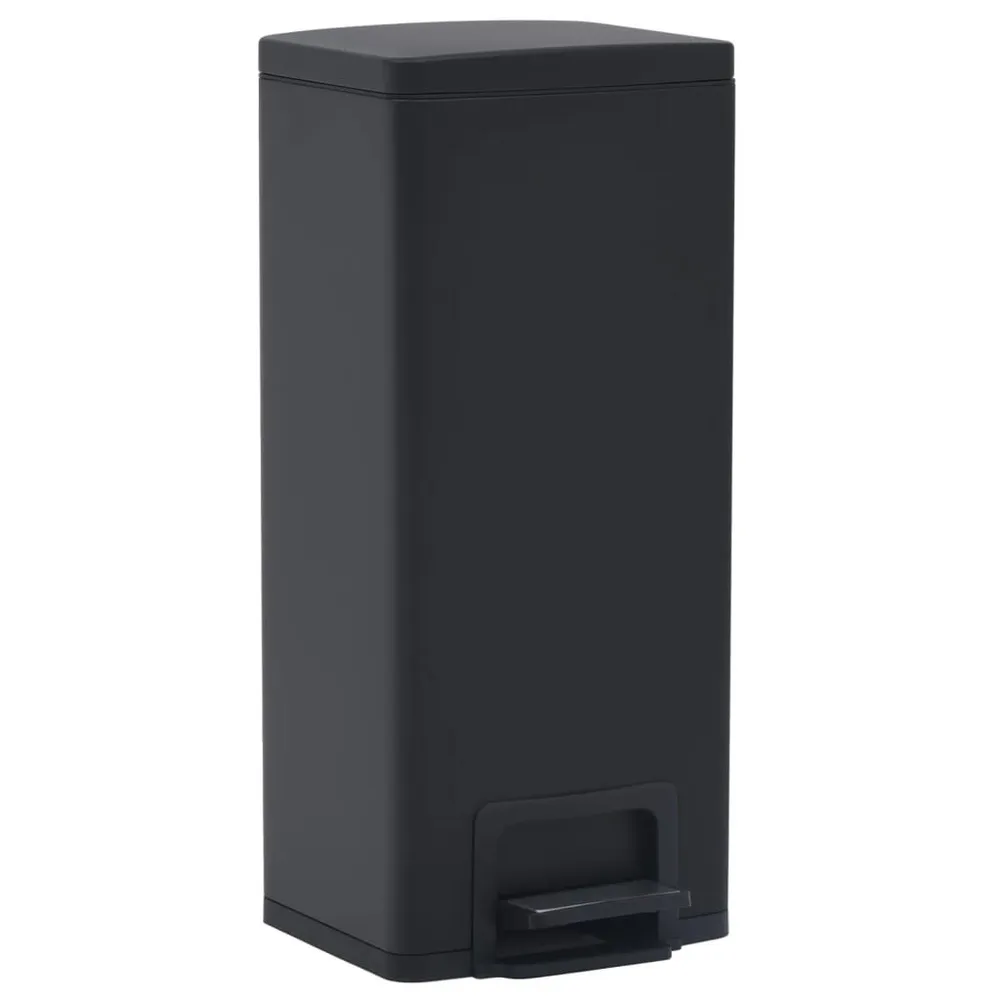Caixote lixo pedal anti-impressão numérico 30 L ço inox. preto com 3 Divisórias para Reciclagem