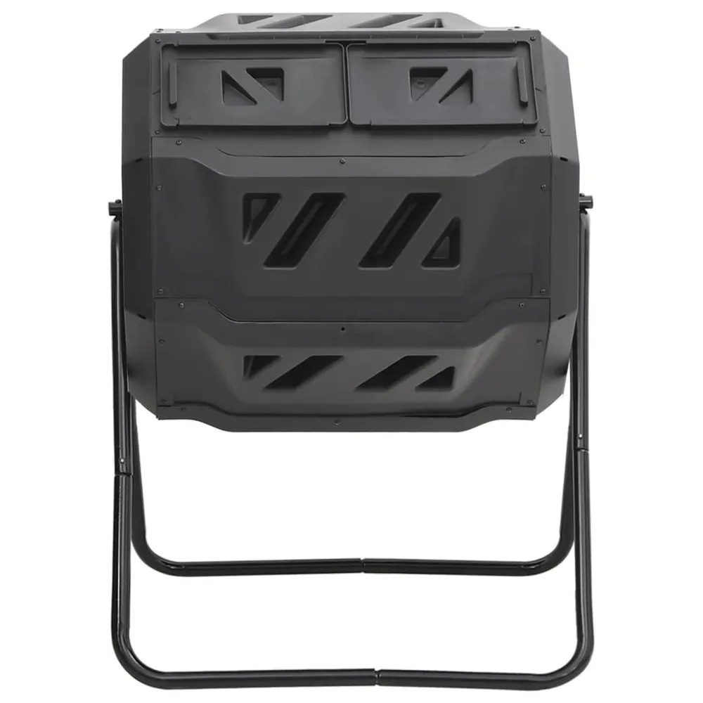Caixote de compostagem para jardim 73x64x95 cm 160 L preto Fácil Limpeza