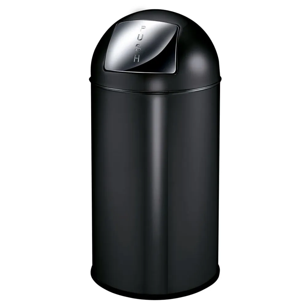 EKO Caixote do lixo com tampa de empurrar 40 L preto mate Cor Cinza