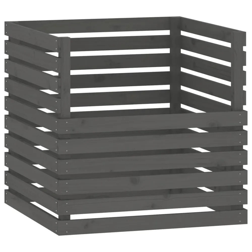 Lixeira de Pedal Caixote de compostagem 80x80x78 cm madeira de pinho maciç