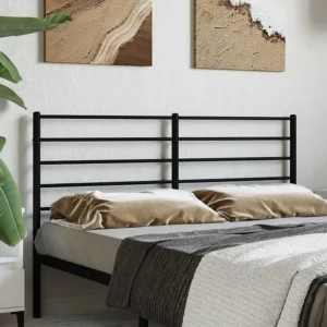 Cabeceira de cama 140 cm metálico preto