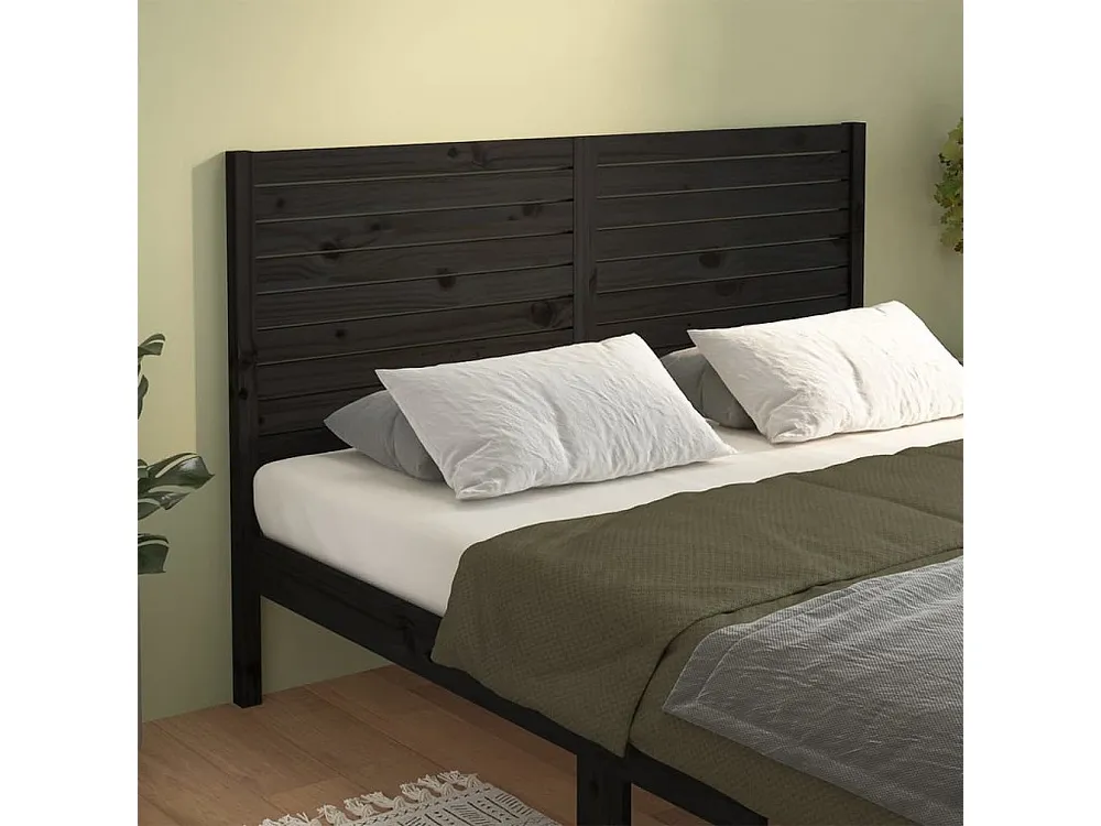 Cabeceira de cama 166x4x100 cm pinho maciço preto