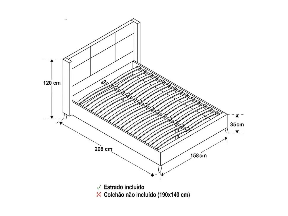 Cama Beauty (Verde)(190 x 140 cm)