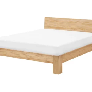 Cama Baú Cama de casal em madeira clara 160 x 200 cm ROYAN