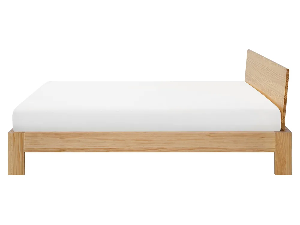 Cama Baú Cama de casal em madeira clara 160 x 200 cm ROYAN