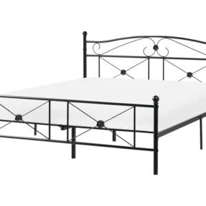 Cama de casal em metálico preto 160 x 200 cm RODEZ