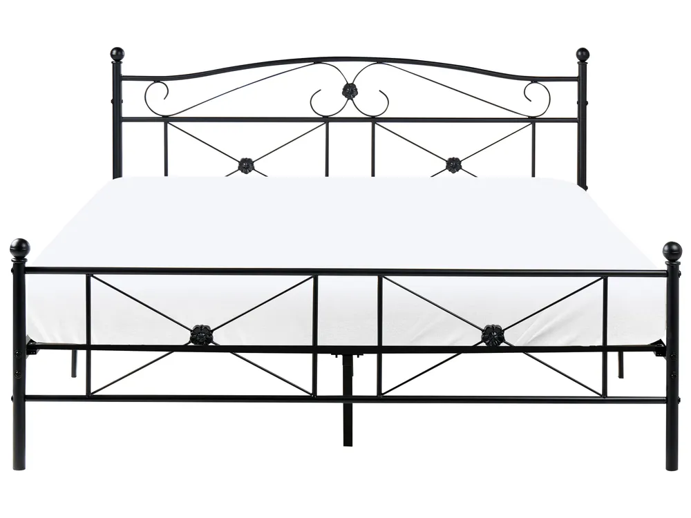 Cama de casal em metálico preto 160 x 200 cm RODEZ