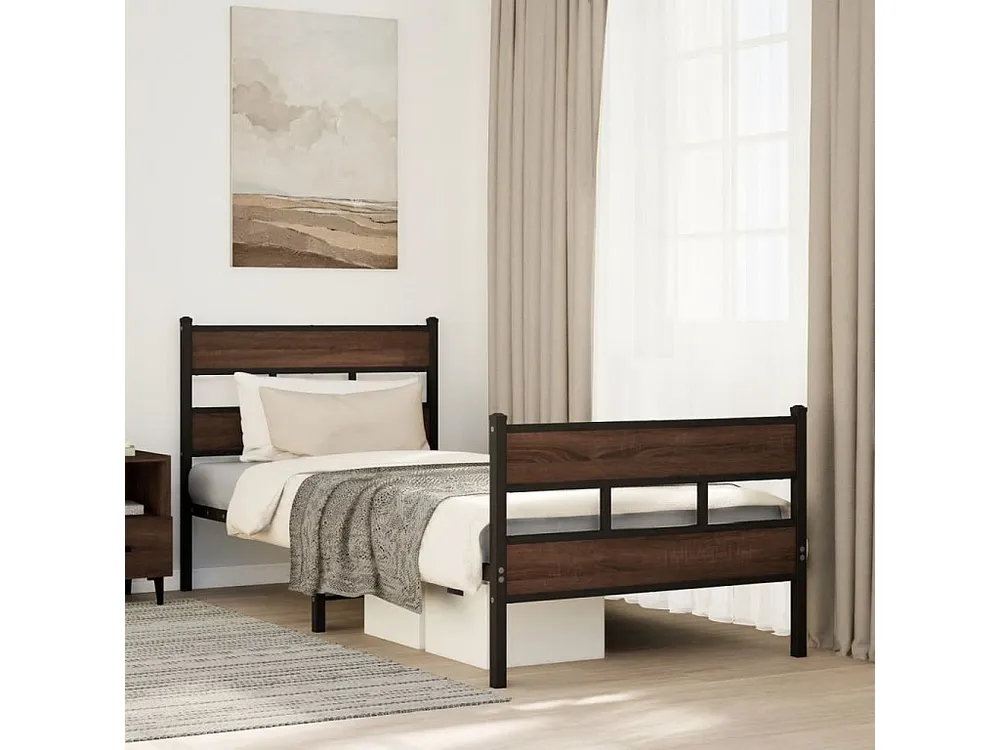 Cama sem colchão com cabeceira e pés 90x200 cm